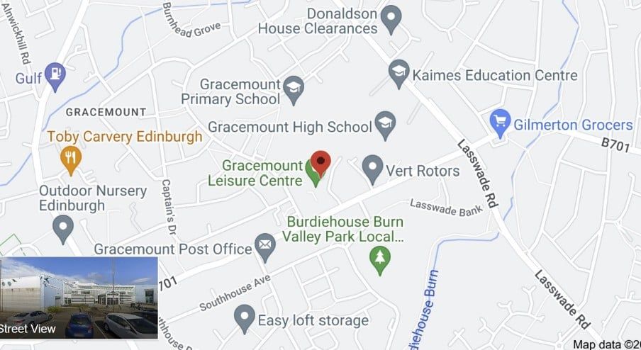 Location of Gracemount Leisure Centre in Edinburgh