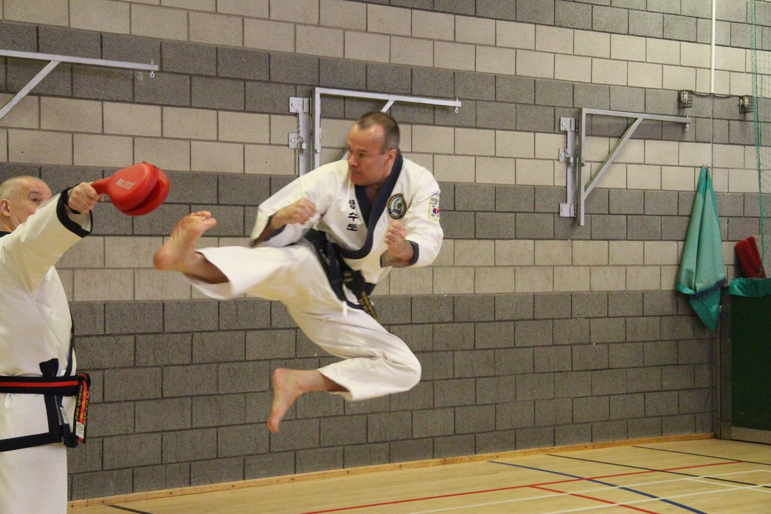 One of our students doing a jumping kick technique